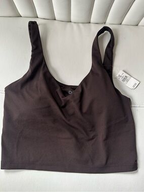 Offline by Aerie Real Me Cropped Tank, Size M Dark Brown